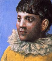 Picasso, Pablo - young man dressed as pierrot
